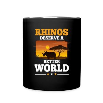 Nashorn Rechte Rhinozeros Wildlife Zoo - Tasse einfarbig - Schwarz - Vorne