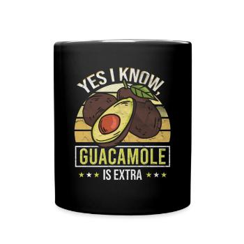 Food Fruit Vegetarian Avocado Holder - Full Colour Mug - black - Front
