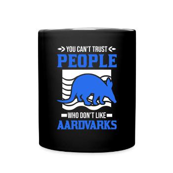 Erdferkel Geschenk Aardvark - Tasse einfarbig - Schwarz - Vorne