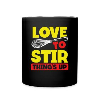 Love to stir things up - Full Colour Mug - black - Front