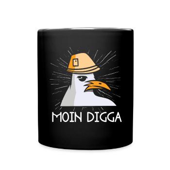Moin Digga Seagull Nord Allemand Bas Allemand Dicton - Mug uni - noir - Devant