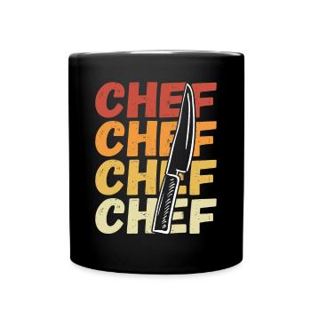 Retro Colorful Knife Of the Chef - Full Colour Mug - black - Front