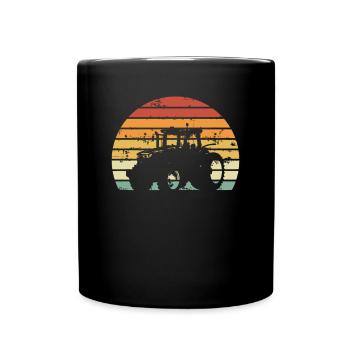 Machine agricole rétro vintage - Mug uni - noir - Devant