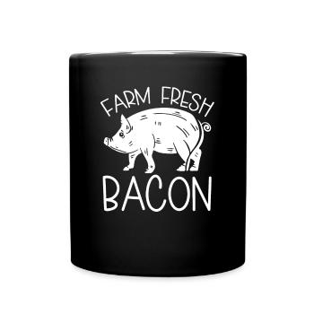Fresh bacon from the farm - Full Colour Mug - black - Front