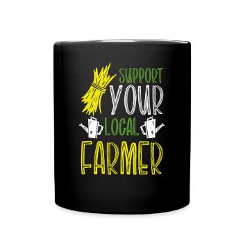 Soutenez votre agriculteur local - Mug uni - noir - Devant