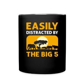Leicht Abzulenken Von Den Big 5. Safari - Tasse einfarbig - Schwarz - Vorne