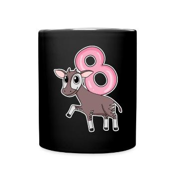 Fille de 8 ans Okapi cadeau de 8ème anniversaire - Mug uni - noir - Devant