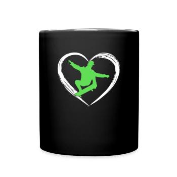 skaten love - Tasse einfarbig - Schwarz - Vorne