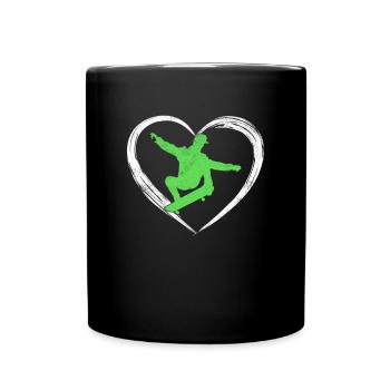 skaten love - Tasse einfarbig - Schwarz - Vorne