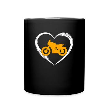 Motorrad love - Tasse einfarbig - Schwarz - Vorne