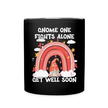 Gnome One Fights Alone Uterine Cancer - Full Colour Mug - black - Front