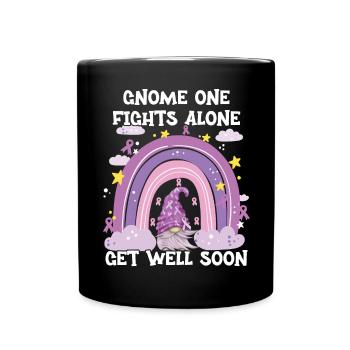 Gnome One Fights Alone Pancreatic Cancer - Full Colour Mug - black - Front