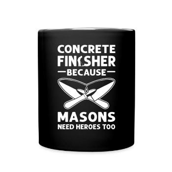 Concrete paver. Concrete experts. Cement masonry - Full Colour Mug - black - Front