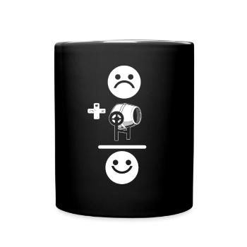 Concrete mixer. Cement masonry. Concrete pavers - Full Colour Mug - black - Front