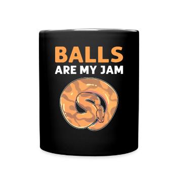 Balls are my jam. Banana ball python - Full Colour Mug - black - Front