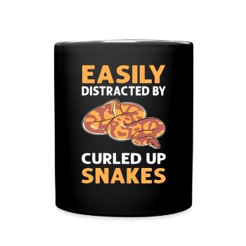 Easily distracted By coiled snakes. - Full Colour Mug - black - Front