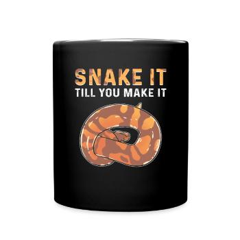 Queue until you make it. Royal Python - Full Colour Mug - black - Front