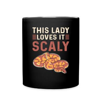 Cette dame l’aime écailleux. Roi Python - Mug uni - noir - Devant