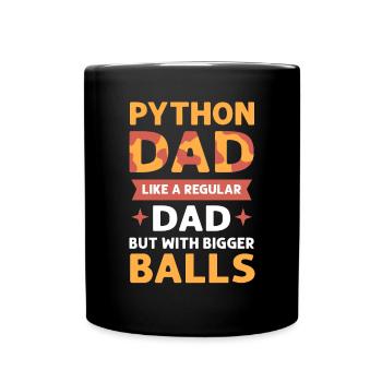 Python-vater. Herpetologen. Königspython - Tasse einfarbig - Schwarz - Vorne