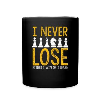 Je ne perds jamais une partie d’échecs - Mug uni - noir - Devant