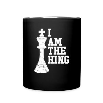 Ich Bin Der Weiße König Im Schach - Tasse einfarbig - Schwarz - Vorne