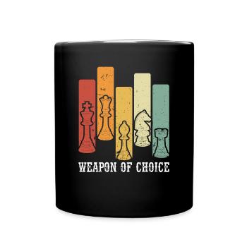 Waffe Der Wahl Im Schach retro - Tasse einfarbig - Schwarz - Vorne