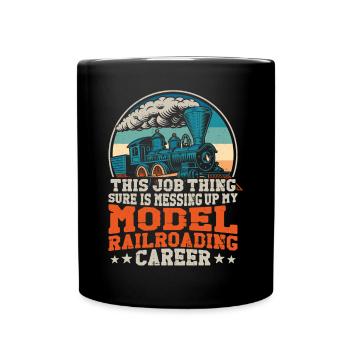 Steam Train Driver Trainspotting - Full Colour Mug - black - Front