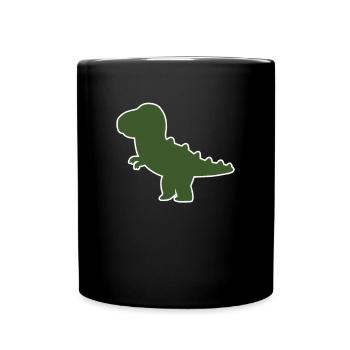 Kleiner Dinosaurier T-Shirt Geschenk - Tasse einfarbig - Schwarz - Vorne