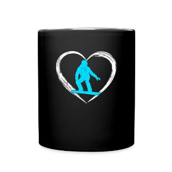 snowboarding love - Tasse einfarbig - Schwarz - Vorne