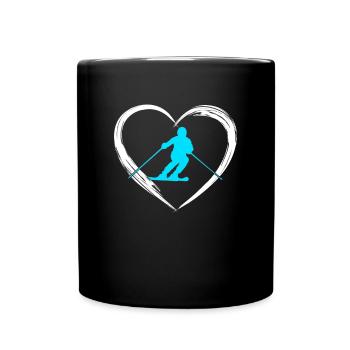 Ski love - Tasse einfarbig - Schwarz - Vorne