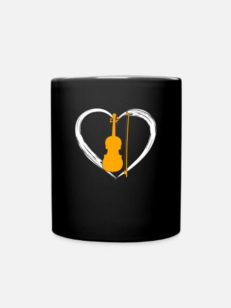 Geige love - Tasse einfarbig - Schwarz