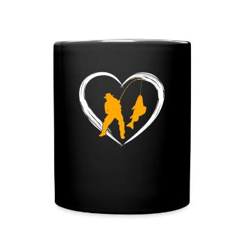 Amour du cœur de pêche - Mug uni - noir - Devant