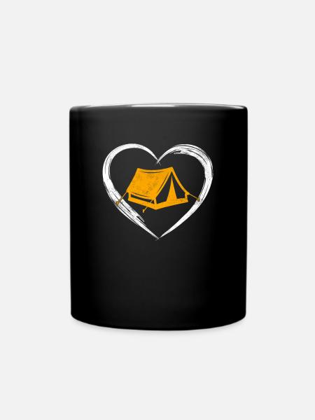 Camping love - Tasse einfarbig - Schwarz