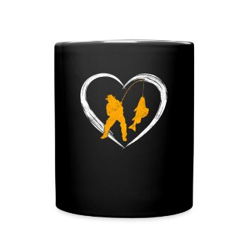 Amour du cœur de pêche - Mug uni - noir - Devant
