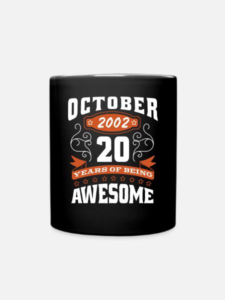 Octobre 2002 - Cadeau de 20e anniversaire. Légende. - Mug uni - noir