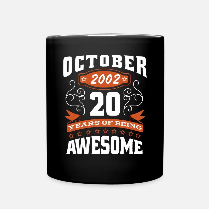 Octobre 2002 - Cadeau de 20e anniversaire. Légende. - Mug uni - noir
