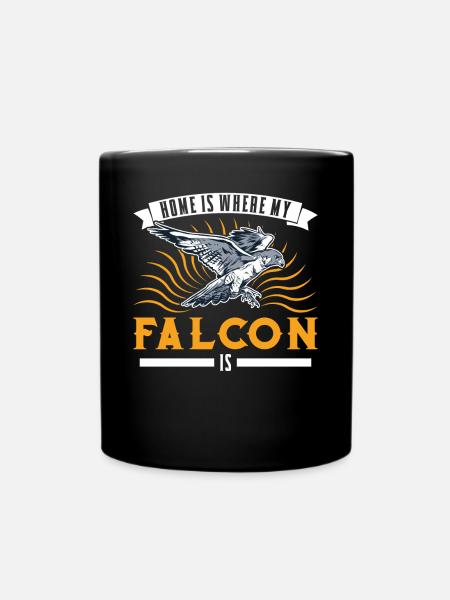 Zuhause ist wo meine Falke ist Turmfalke - Tasse einfarbig - Schwarz