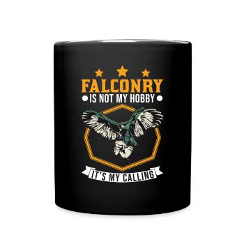 Falke Hobby Falknerei Turmfalke - Tasse einfarbig - Schwarz - Vorne