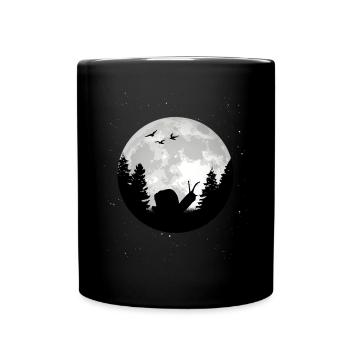 Schnecke Mond Weinbergschnecke - Tasse einfarbig - Schwarz - Vorne