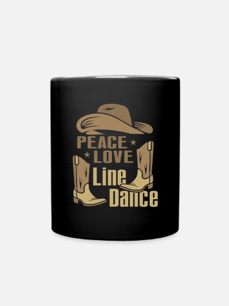 Line Dancing Cowboy Texas Line Dance Geschenk - Tasse einfarbig - Schwarz