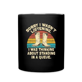 Line Dancing Cowboy Texas Line Dance Cadeau - Mug uni - noir - Devant