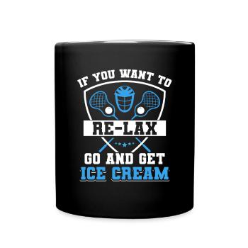 Player Hockey LAX Stick Game Trainer - Full Colour Mug - black - Front