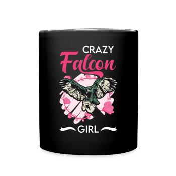 Crazy Falcon Girl Falken Mädchen - Full Colour Mug - black - Front