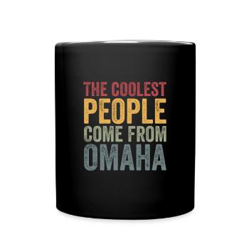 Coolest people come from Omaha - Tasse einfarbig - Schwarz - Vorne