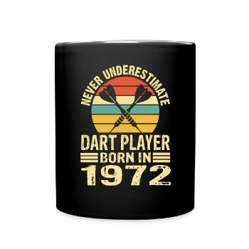 Ne sous-estimez jamais le joueur de fléchettes né en 1972 - Mug uni - noir - Devant