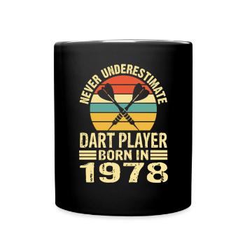 Ne sous-estimez jamais le joueur de fléchettes né en 1978 - Mug uni - noir - Devant