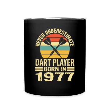 Ne sous-estimez jamais le joueur de fléchettes né en 1977 - Mug uni - noir - Devant