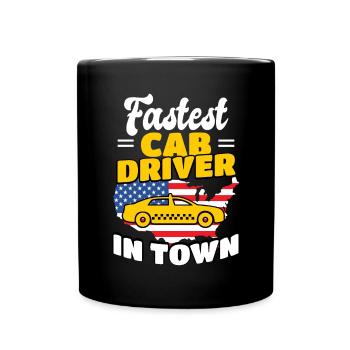 Fastest taxi driver in the city Patriotic - Full Colour Mug - black - Front