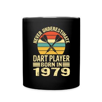 Ne sous-estimez jamais le joueur de fléchettes né en 1979 - Mug uni - noir - Devant