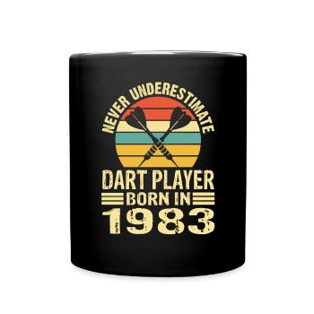 Ne sous-estimez jamais le joueur de fléchettes né en 1983 - Mug uni - noir - Devant